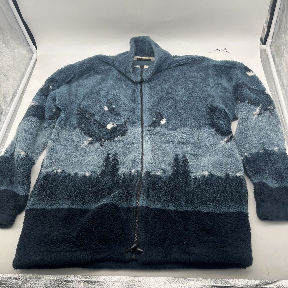 Renegade Club Sherpa Fleece Jacket Medium Eagles Mountain Wilderness Blue USA